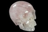 Realistic, Polished Brazilian Rose Quartz Crystal Skull #116291-1